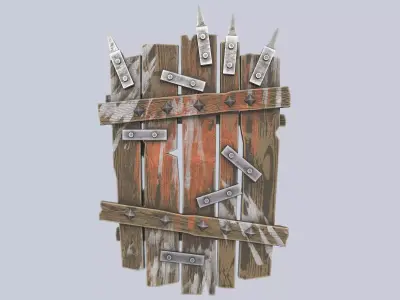 Orc shield Low-poly 3D model