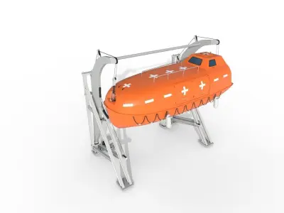 Conventional lifeboats Low-poly 3D model