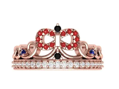 Crown Ring 3D print model