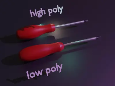 screwdriver - low and high Low-poly 3D model