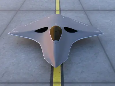 Silent Bat sixth generation stealth fighter jet 3D model