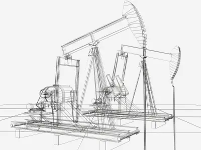 Oil Field Pump Jack 3D model