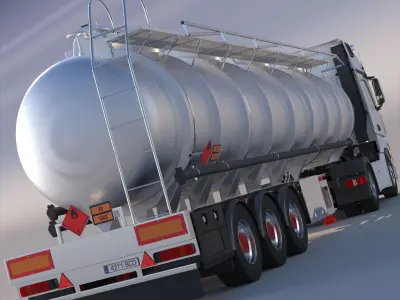 Mercedes Actros MP4 with ADR Tanker 3D model