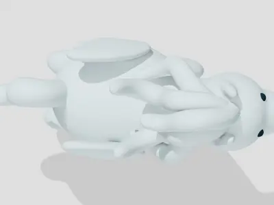Cute little pegasus flying  3D model