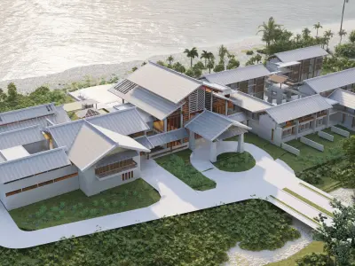 Hotel Beach-Hotel Beach Resort 3D model shop
