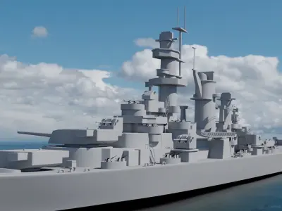 USS Alaska CB-1 Battle Cruiser 3D model