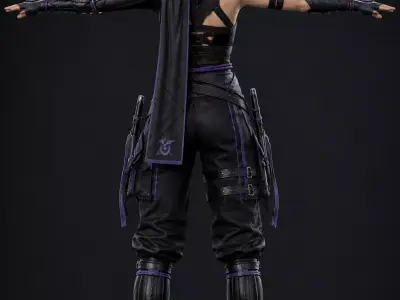 Female Ninja Scifi 3D model