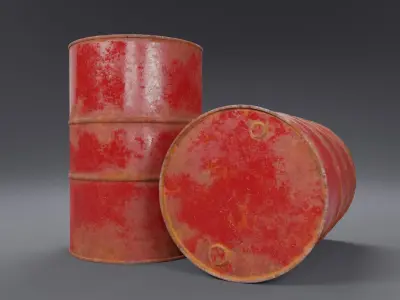 Barrel high and low-poly 3D model Low-poly 3D model