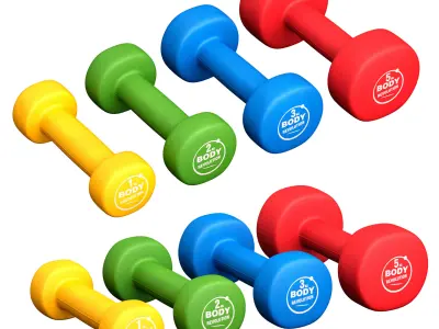 Fitness dumbbell set 3D model purchase