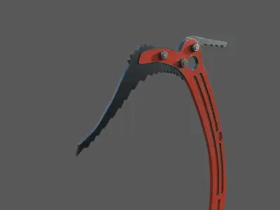 Ice axe  Low-poly 3D model