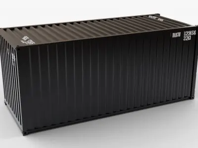 20Ft Cargo Container - Black - Clean 3D model