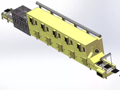 Paint baking production line 3D model