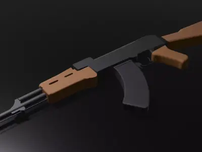 AK47 FIREARM LOW POLY - READY TO PLAY Low-poly 3D model