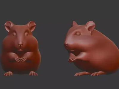 Hamster 3D Scan Print Miniature 3D model