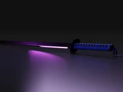 Ninjato or katana as from Teenage Mutant Ninja Turtles Low-poly 3D model