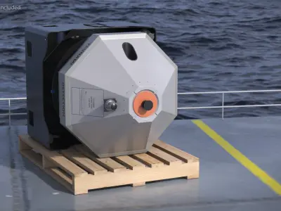 Oceanographic Sensor Unit on Wooden Pallet 3D model