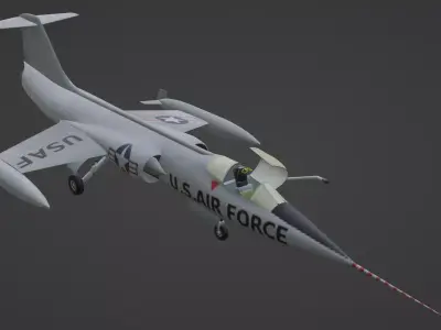 Lockheed F-104 Starfighter Low-poly 3D model purchase