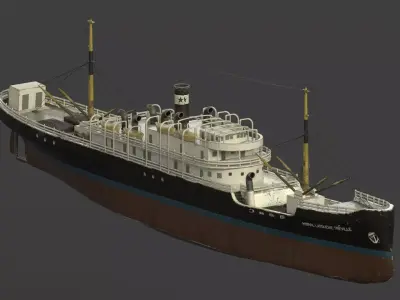 Varitime Vessels  The Historic Ship Amiral Latouche Treville Low-poly 3D model