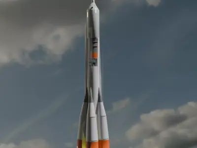 Modern Spacecraft Rocket for Games   3D model