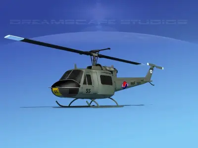 Bell UH-1B Iroquois S Korean Army 3D model