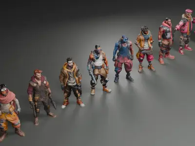 Stylized Cyberpunk Nomads 3D model