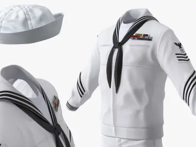  US Navy Service Uniform White with Awards 