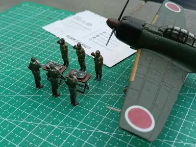 WWII Japanese officers and pilots ritual ceremony 3D print model