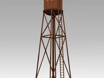 Water tower 02 Low-poly 3D model purchase