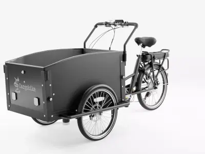 3D Model of Cargobike Classic Low-poly 3D model
