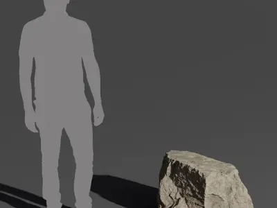  Cool Toned Cubed Large Rock Boulder Model 