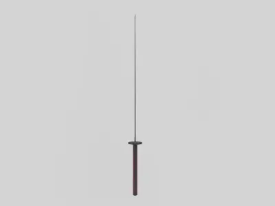 Katana samurai sword Low-poly 3D model 17
