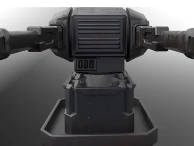 DCA antiaircraft tower or space tower Free low-poly 3D model