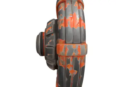 Rusty SciFi Ancient Mechanism Part Low-poly 3D model