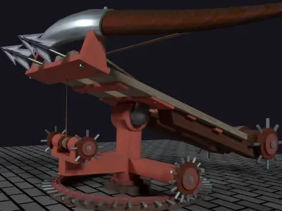 Medieval Ballista Turret Low-poly 3D model