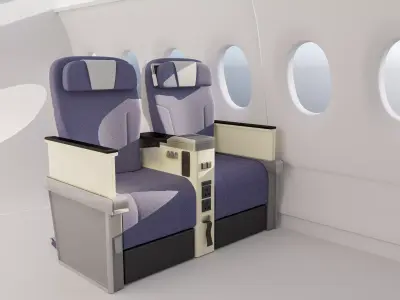 Premium Economy Plane Seat  3D model