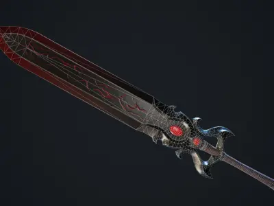 Vampiric Greatsword Low-poly 3D model