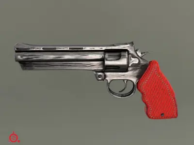 Magnom44 gun with handle Low-poly 3D model