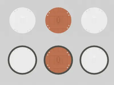 Cartoon Medieval Round Shield Low-poly 3D model