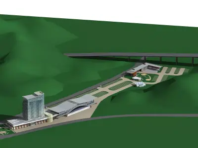 Station Building 3D model 10