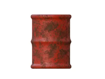 Abandoned Red Drum with Peeling Paint and Slight Rust PBR Free 3D model