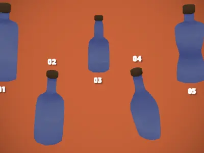 Adventurous - Food and Utensils Low-poly 3D model