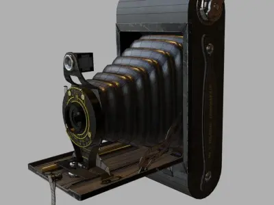 Camera Kodac No2 old model Low-poly 3D model