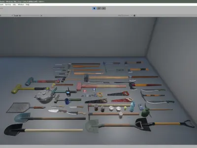 Survival Items Package v1 - 40 Assets Low-poly 3D model