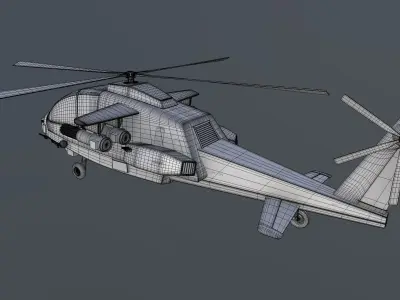 Attack Helicopter 3D model 4