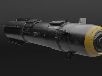 rocket nuclear missile Free low-poly 3D model