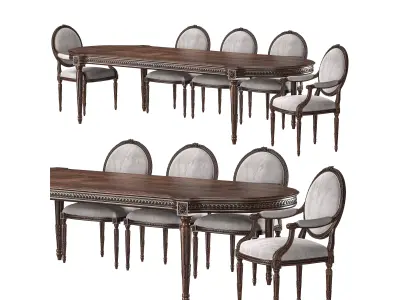 chairish louis table and chair art 5694 3D model