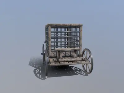 Medieval Prison Cart Prop Low-poly 3D model