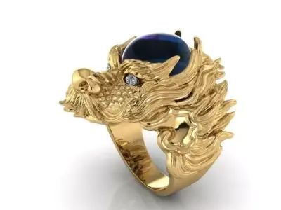 Dragon sapphire ring 3D model
