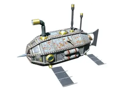 Steampunk submarine Free 3D model