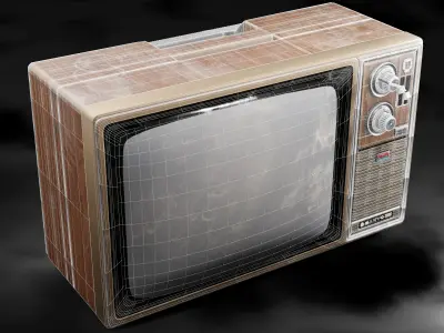 Antique TV  Old Television Low-poly 3D model